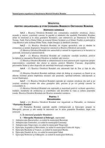 Statutul pentru organizarea şi funcţionarea Bisericii Ortodoxe Române