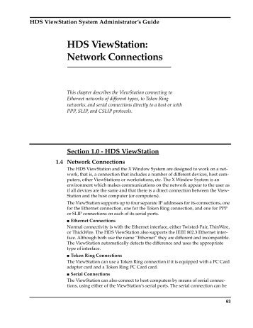 HDS ViewStation: Network Connections - Zanchey