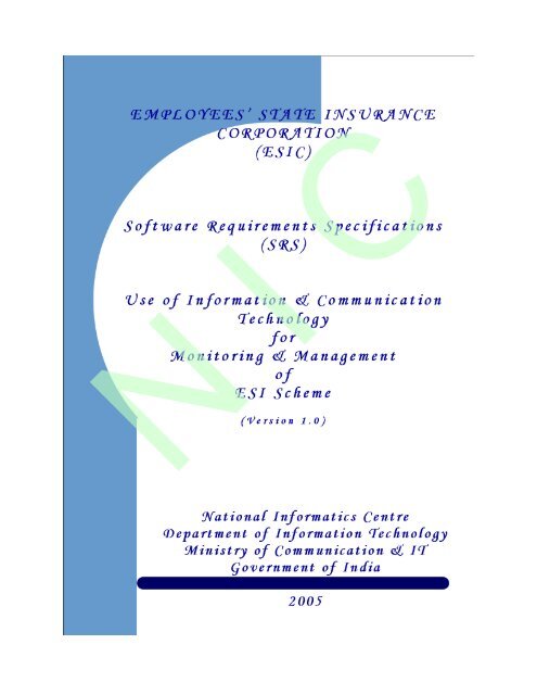 ESI Scheme - Software Requirement Specification (SRS) - National ...