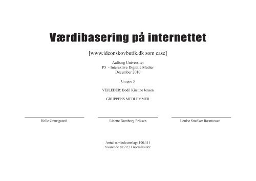 Værdibasering på internettet - Helle Gransgaard