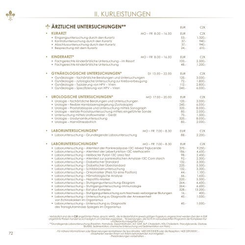 Preise PDF - Hotel Savoy Westend