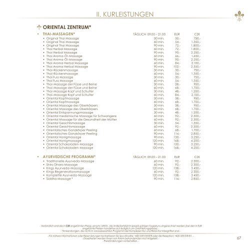 Preise PDF - Hotel Savoy Westend