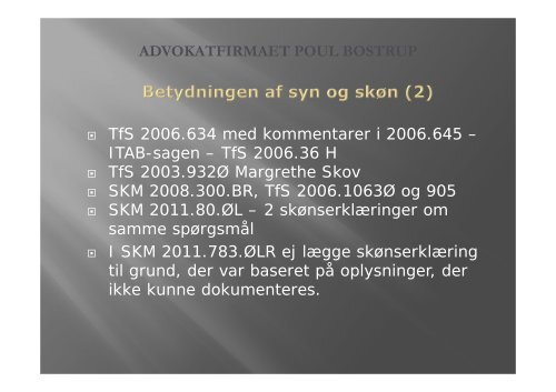 ADVOKATFIRMAET POUL BOSTRUP - Danmarks Skatteadvokater