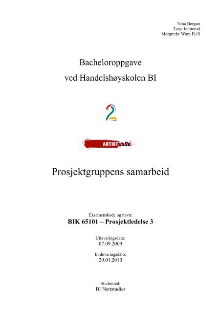 Bacheloroppgave Samarbeid i prosjekt