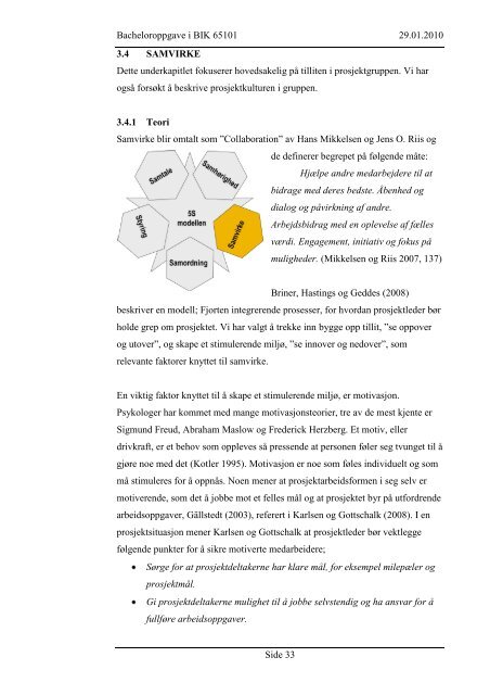 Bacheloroppgave Samarbeid i prosjekt