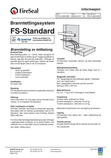 FS-Standard infoblad FSI-O-260-95C Norsk.indd - Luna Norge AS