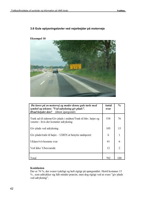Trafikanters forståelse af tavler og afmærkning - Trafitec