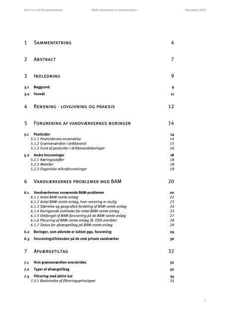 BAM-forurening af drikkevandet - Skal vi rense? - De Økonomiske Råd