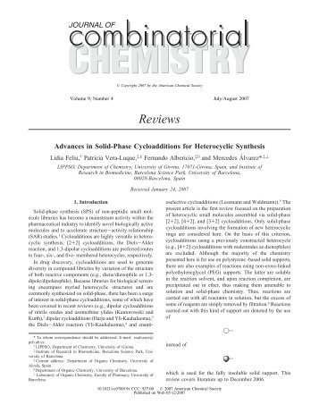 Advances in Solid-Phase Cycloadditions for Heterocyclic Synthesis