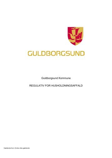 Regulativ for husholdningsaffald 2011.pdf - Guldborgsund Kommune
