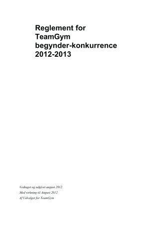 Reglement for TeamGym begynder-konkurrence 2012-2013