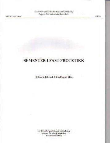 [Sementer i fast protetikk] Scandinavian Society for Prosthetic
