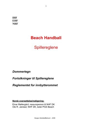 Spilleregler for Beachhåndball - Norges Håndballforbund