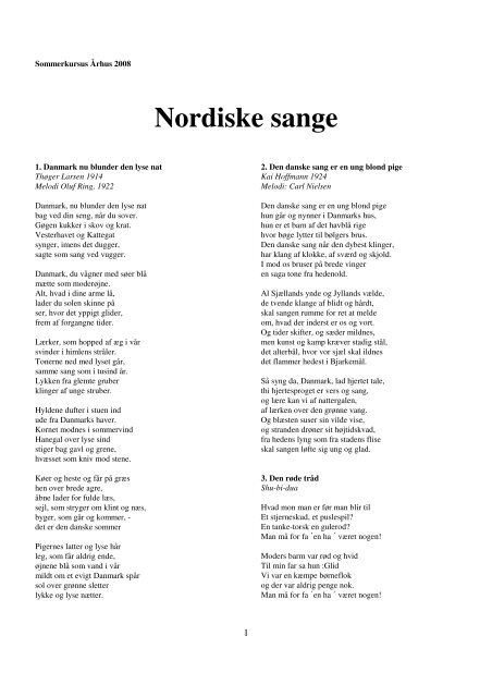 Nordiske sange - Nordkurs Danmark