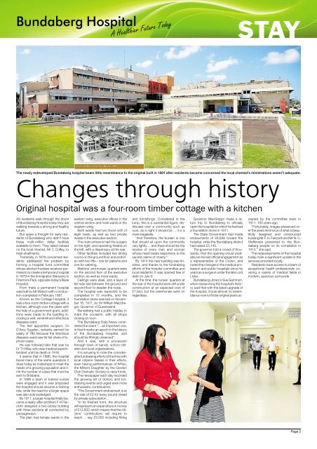 A Healthier Future Today: Bundaberg Hospital - Queensland Health