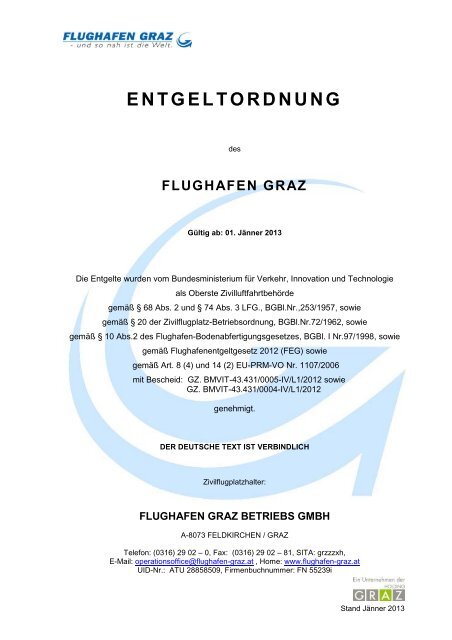 ENTGELTORDNUNG - Flughafen Graz