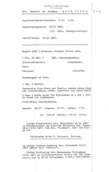 H/s* Harriet ex GI ommen. H B J R. / Sf C ... - Handels