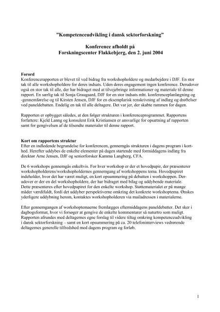 Baggrund for konferencen - DCA - Nationalt Center for Fødevarer og ...