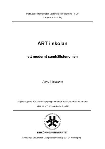 ART i skolan den R.tta1 - Skola & barnomsorg - Linköpings kommun