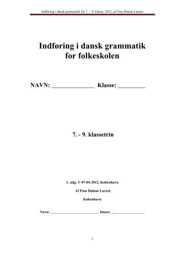 Dansk grammatik for 7. - Finn Dalum-Larsen skoleting