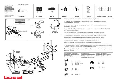 14,76 kN 140 kg 3500 kg 2600 kg e4 00-2287 TYPE: 033081 ...