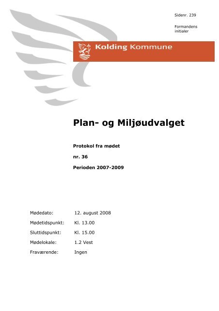 Plan- og Miljøudvalget - Kolding Kommune