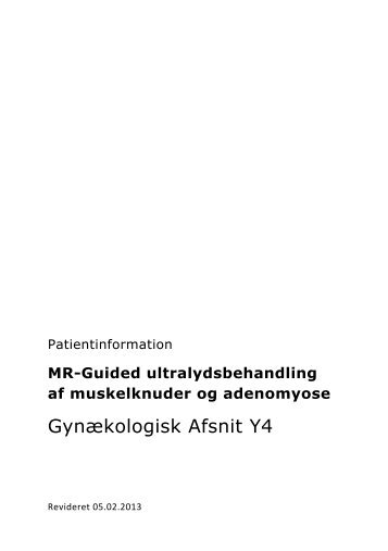 MR-Guided ultralydsbehandling af muskelknuder og adenomyose