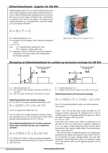 Sikkerhedsafstand - lysgitter iht. EN 999 - Jokab Safety