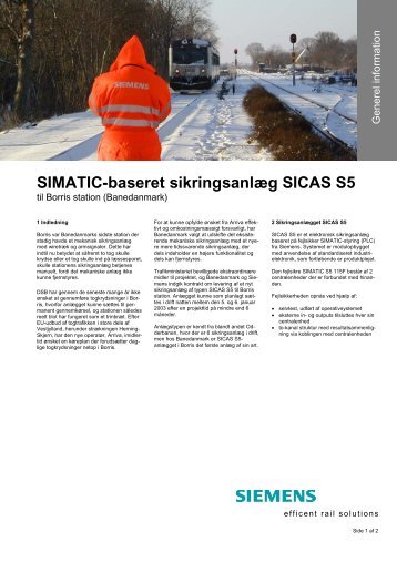 SIMATIC-baseret sikringsanlæg SICAS S5 - Siemens