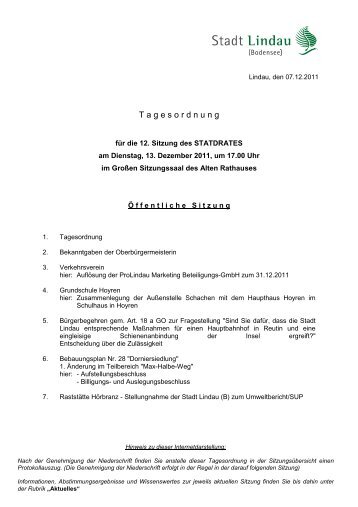 MUSTER Tagesordnung Internet - Lindau