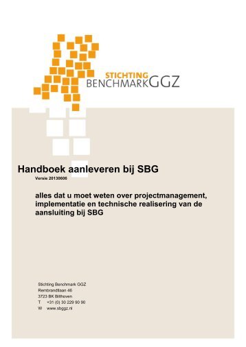 Handboek aanleveren bij SBG - Stichting Benchmark GGZ