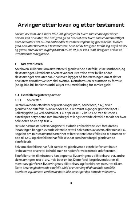 Arv, testament og avgift (pdf) - Forsvaret