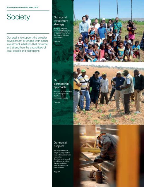BP in Angola Sustainability Report 2010 (pdf, 3860KB)