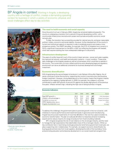 BP in Angola Sustainability Report 2010 (pdf, 3860KB)