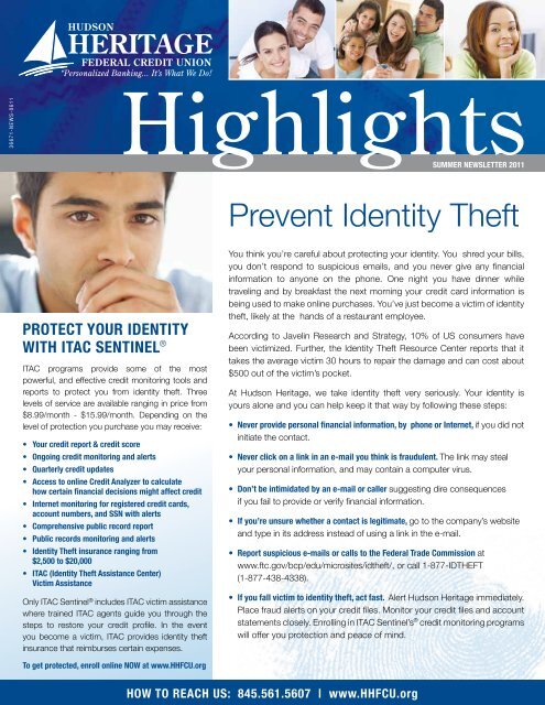 Prevent Identity Theft - Hudson Heritage Federal Credit Union