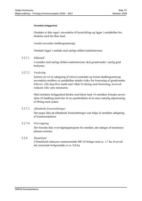 Miljøvurdering - Kommuneplan - Oddernettet