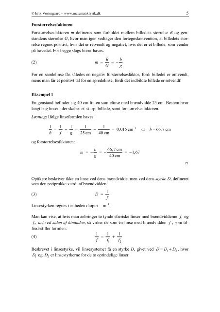 Linser - matematikfysik