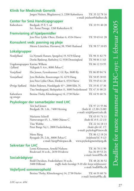 LHC-nyt - Landsforeningen Huntingtons Sygdom