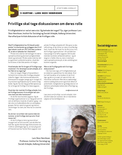 Socialrådgiveren nr. 19-2011 - Dansk Socialrådgiverforening