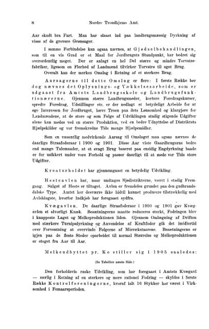 Beretninger om Amternes Økonomiske Tilstand, 1901 - 1905