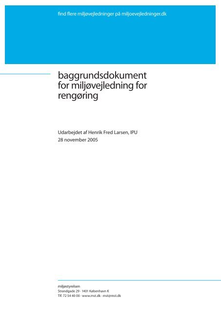 Hent baggrundsdokument for rengøring (pdf) - Miljøvejledninger