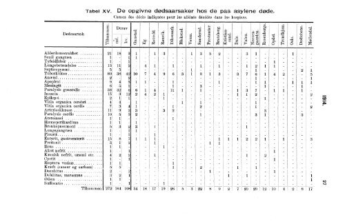 Sindssykeasylenes virksomhet, 1914