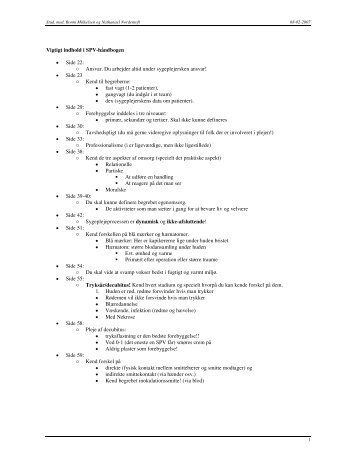 Vigtigt indhold i SPV-håndbogen - Ronni Mikkelsen hjemmeside