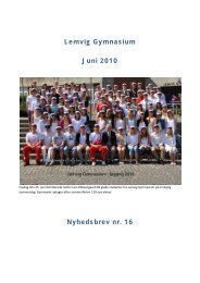 Lemvig Gymnasium Juni 2010 Nyhedsbrev nr. 16