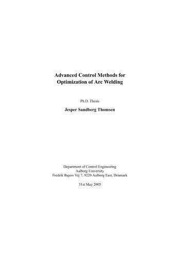 Advanced Control Methods for Optimization of Arc Welding