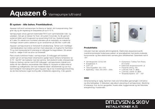 Produkt katalog varmepumper - Ditlevsen & Skov Installationer A/S
