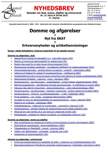 NYHEDSBREV - Aasted Consult