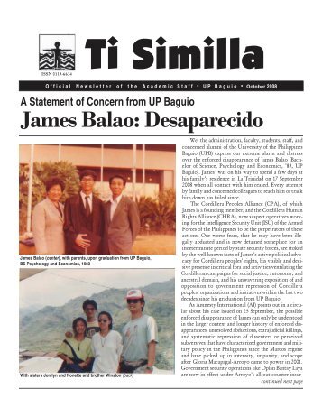 James Balao: Desaparecido - UP Baguio