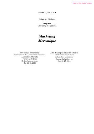 Marketing Mercatique - ASAC