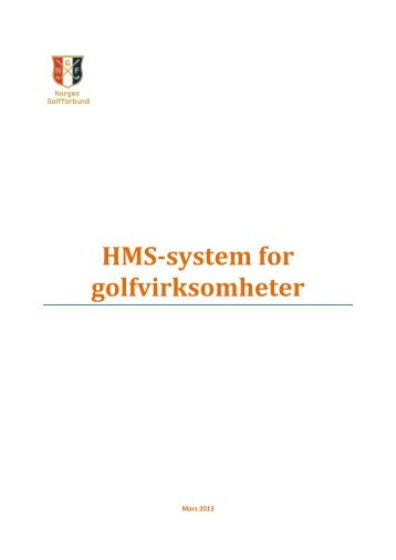 HMS-system for golfvirksomheter - Norges Golfforbund